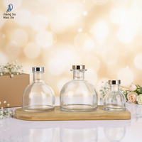Diffuseur d'arômes en demi-cercle, diffuseur à mèche sans flamme, flacon transparent pour huiles essentielles, flacon en verre vide