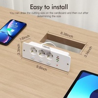 Prise intégrée EU KR avec USB Type-C, prise de courant de bureau dissimulée, multiprise intégrée pour mobilier de bureau