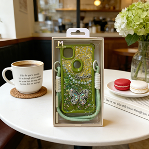 เคสโทรศัพท์มือถือกันกระแทกลายผีเสื้ออีพ็อกซี่กากเพชรแบบสามในตัวเดียวที่คาดเอวแบบใหม่ - Product Image 5