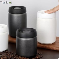Conteneur de stockage de grains de café en acier inoxydable 304 de qualité alimentaire, boîte à café hermétique avec couvercle et cuillère pour la cuisine et la maison