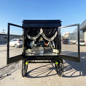 Electric or Horse-drawn Customized Black Funeral Cart Special Transportation Funeral Hearse Carriage Coffin Car Hearse - Product Image 3