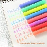 Ensemble de 16 stylos fluorescents à pointe oblique créative pour étudiants, avec impression UV, pour journal créatif et peinture, emballage en boîte