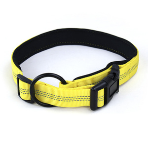 소형 중형 대형견을 위한 편안한 네오프렌 패딩이 있는 헤비 듀티 나일론 조절 가능한 O-링 반사 개 목걸이 - Product Image 6