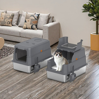 Bellyy OEM Grande litière pliable et portable pour chat avec couvercle, pelle, acier inoxydable et plastique, facile à nettoyer pour chats et accessoires