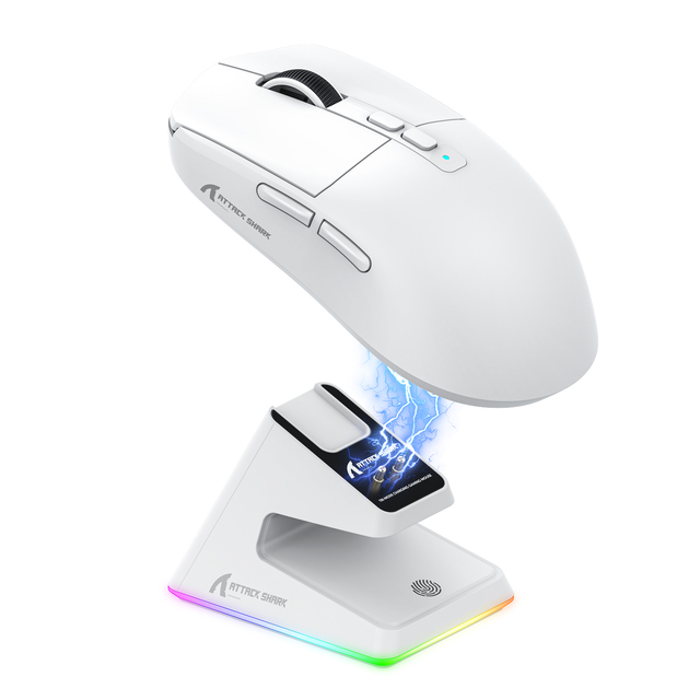ATTACK SHARK X6 Wireless Gaming Mouse with Magnetic RGB Charging Base Superlight PAW3395 Sensor 26000 DPI 125-1000Hz