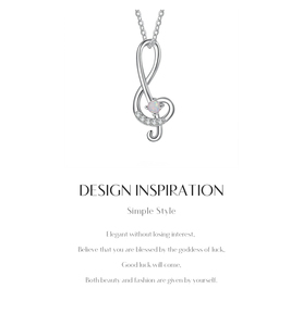 Hot Sale Exquisite S925 Sterling Silver Musical Symbol Pendant Necklace for Women's Fashion Jewelry <b>Gift</b> - Product Image 5