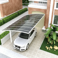 Abri de jardin M-Type 5x3m en aluminium, design simple, pour 2 voitures, résistant aux intempéries, construction durable pour allée de stationnement