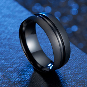 Anillo de hombre cepillado mate inoxidable puro de comercio electrónico, anillo de acero inoxidable, joyería, salida de fábrica - Product Image 2