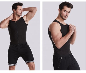 Custom Men Front Zip <strong>Sweat</strong> Suit Body Shaper Slimming <strong>Vest</strong> Loss Weight Polymer Sauna <strong>Sweat</strong> Shaper <strong>Vest</strong> - Product Image 2