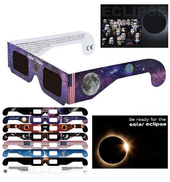 In Stock Solar Eclipse Glasses ISO&CE Certified Safe Sun Viewing Shades Bulk Paper Eclipse Glasses for Direct Sun Observation