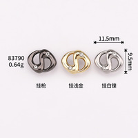 Kancing Logam Berhias Rhinestone Bentuk Lubang Hidung Babi 11.5MM Grosir Kustomisasi Pabrik OEM