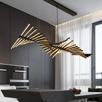 Lustre LED Minimaliste Style Symétrique Étendu pour Hôtel, Bar, Hall, Comptoir Ouvert, Décoration