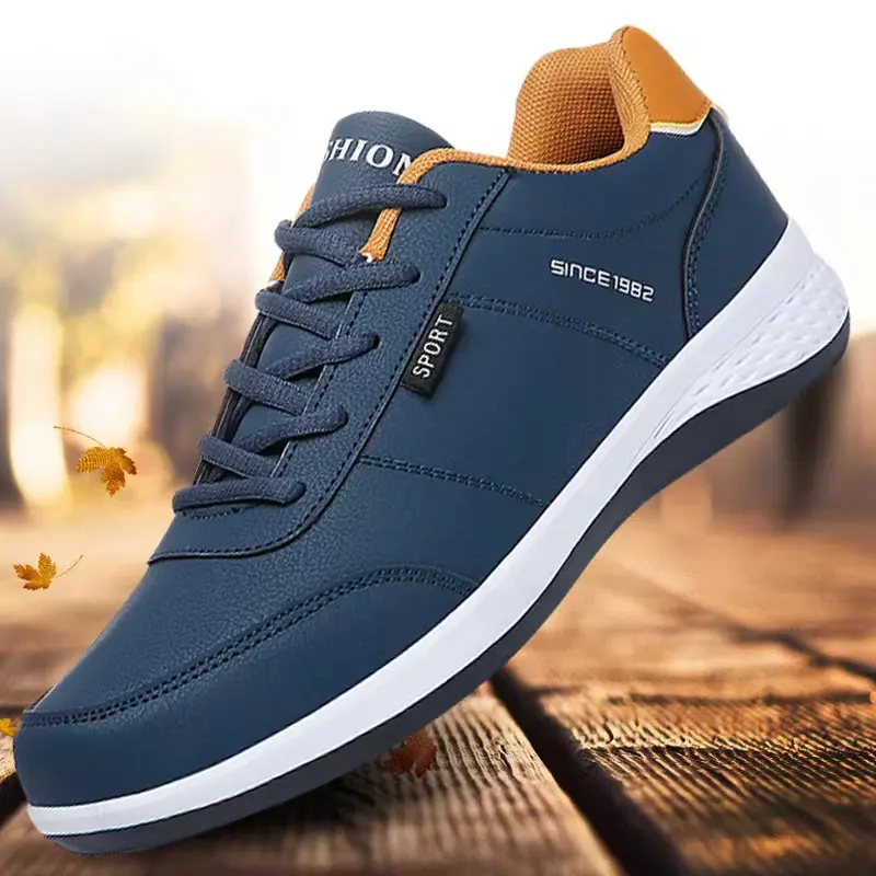 Fashion Athletic Comfortable Leather Men Casual Sport Shoes