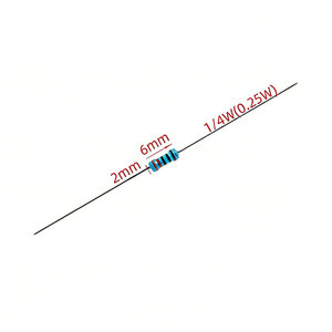 100 piezas de resistencias de potencia de película metálica con anillo de color de 0.25W 1/4W, 0.1-10M 0.15 0.2 0.3 2 4.7 10R 47 100 220 470 1 2.2K 10 22 33 4.7 100KOhm - Product Image 1
