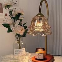 Lampe de bureau chauffante électrique à LED en forme de fleur Lampe de table chauffante à la cire pour chambre à coucher Mariage Cadeaux d'anniversaire