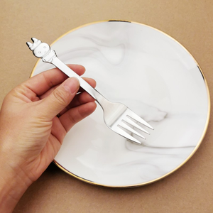 DFU192 Juego de Cuchara y Tenedor para Niños de Acero Inoxidable 18/10, Material Grueso, Juego de Cuchara y Tenedor 304 para Comer - Product Image 4
