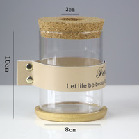 Vase en verre de haute qualité avec bouchon en liège, vase en verre cylindrique pour salon