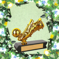 Trophée personnalisé en résine pour le meilleur joueur de football, écologique, forme irrégulière, sculpture décorative pour la maison, tendance