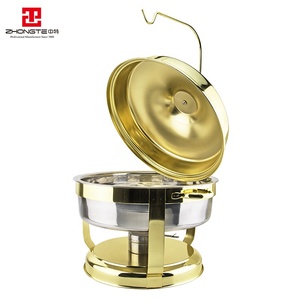 Calentador <span class=keywords><strong>de</strong></span> <span class=keywords><strong>Comida</strong></span> <span class=keywords><strong>de</strong></span> Acero Inoxidable para Buffet Árabe con Tapa Colgante, Olla Redonda para Calentar Alimentos - Product Image 3