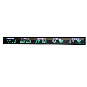 Zhong Xiaoxiao Brand LED Wall Mounted Digital Wall Clock World Time Zone Clock Indoor Remote Control Timer