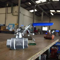 2Pc Cast 2000 WOG NPT Floating Ball Valve Full Port Lever Operator 316 RTFE Seat Lock Handle SS316 for Water Gas Oil Media OEM