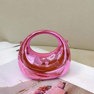 2025年新作ファッション卸売カスタムエレガントラウンドスレッドメタリックミラーアクリルハンドバッグプロムイブニングバッグ - Product Image 4