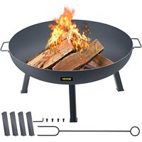 Insert de foyer rond en acier pour foyer extérieur, idéal pour remplacer les anneaux et supports existants, foyer à bois en métal de 23,25 po pour patio et jardin