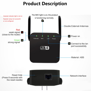 无线WiFi中继器路由器300Mbps <span class=keywords><strong>2</strong></span>.4G接入点无线增强器Wifi长信号范围家用稳定扩展器 - Product Image 4