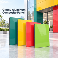 Panneau composite en aluminium brillant jaune de 3 mm 4x8 pieds avec revêtement PE pour enseignes de présentation en magasin