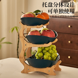 Multi Tier Fruit Platter 2 3 Layer <b>Stackable</b> Oval <b>Storage</b> Tray For Home Living Room Snacks Nuts Fruit Tea Desserts - Product Image 5