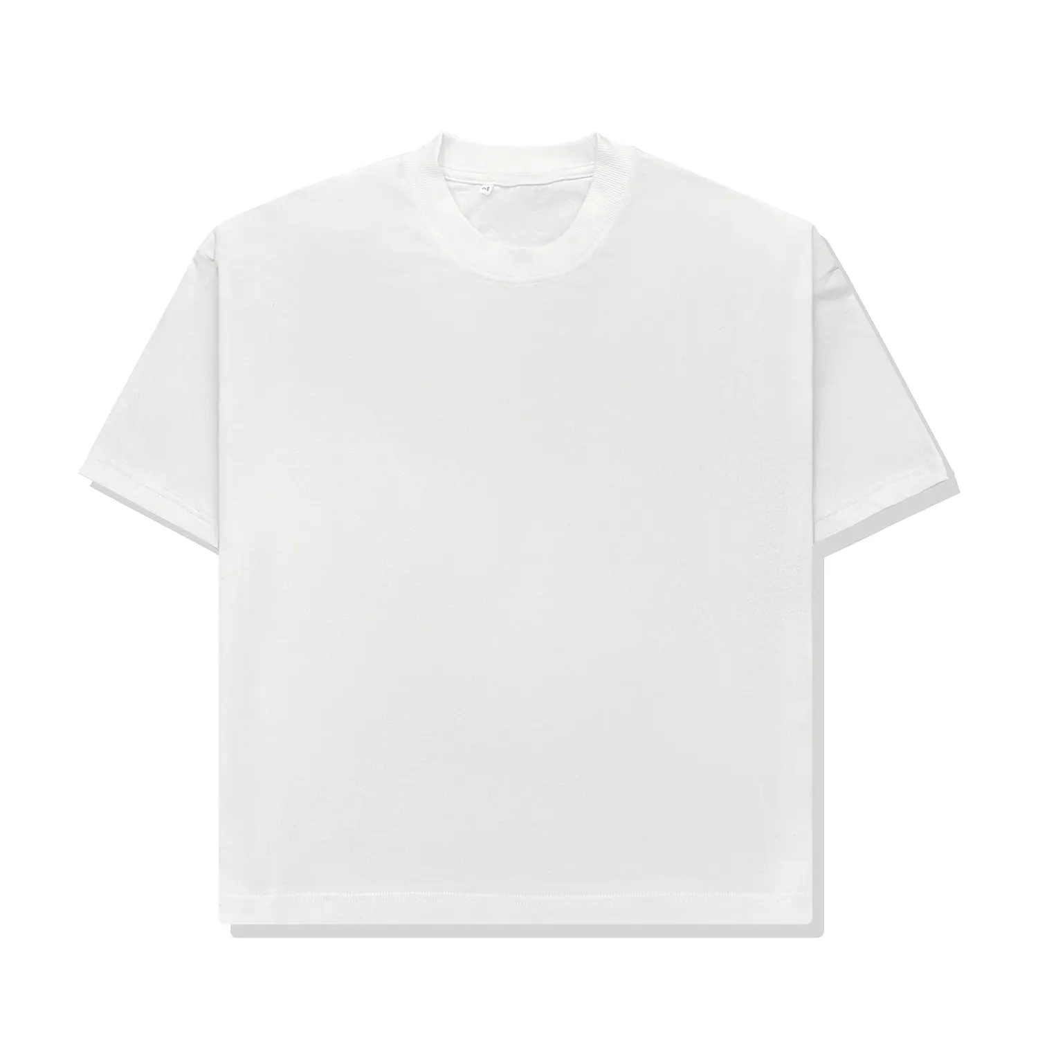 Camiseta com estampa gráfica personalizada de caixa em branco para homens, camiseta branca pesada 300GSM, camiseta grande, boxy fit, corta, para homens