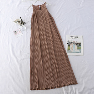 Elegante Vestido Largo de Verano para Mujer con Cuello Halter sin Mangas, Estilo <span class=keywords><strong>Princesa</strong></span>, Espalda Descubierta, Plisado, Novedad de Temporada, Falda Larga de Moda para Fiestas - Product Image 4