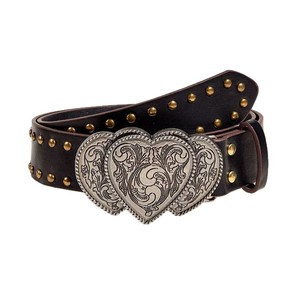 Cinturón de PU con Hebilla de Aguja y Textura Marrón Estilo Vintage Europeo Americano, Diseño de Estampado Especial para el Día a Día de la Chica Moderna - Product Image 1