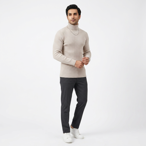 Pull à col roulé d'hiver pour hommes Chemise à manches longues Pull épais et chaud - Product Image 1
