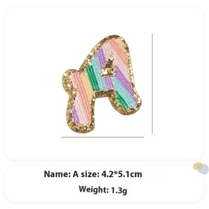 Nouveaux patchs lettres thermocollants DIY pour sacs de maquillage, lettres grecques universitaires, accessoires, lettres anglaises colorées arc-en-ciel de A à Z - Product Image 6