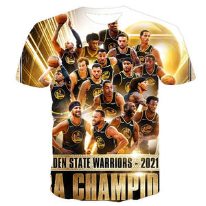 Livraison gratuite 2021-2022 Championnat de basket-ball américain FINALS CHAMPIONS WARRIORS TEAM SIGNATURES T-shirt imprimé pour homme <span class=keywords><strong>Curry</strong></span> FMVP 3D - Product Image 1