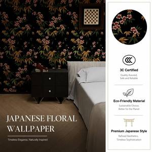Papel Tapiz Textil Bordado al por Mayor, Revestimiento de Pared de Tela 3D, Diseño Floral de Lujo, Decoración Acústica para Pared, Dormitorio, Sala de Estar - Product Image 1