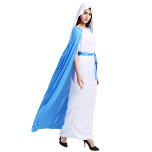 Costume de religieuse bleue Vierge Marie pour femme adulte, robe de cosplay avec cape pour Halloween, costume de cosplay de sœur, tenue de religieuse - Product Image 2