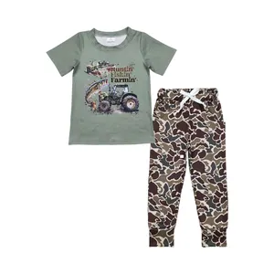 Zomer Baby Jongens Groothandel Hoge Kwaliteit Kleding Jagen Vissen Landbouw Jongens Camouflage Lange Broek Boetiek Outfit