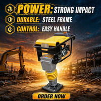 Compacteur à main Jumping Jack RM80, moteur à essence de haute qualité 5,5-7HP Xinsda, pour la construction routière