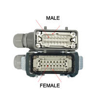 Connecteur Rectangulaire Robuste à Base Haute, 4, 6, 8, 10, 16, 20, 24, 32, 48 Broches, Prise Aviation Étanche 16A, Sortie Latérale Supérieure