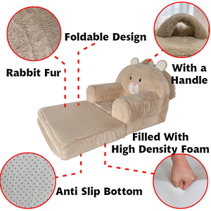 Design morbido divano in schiuma convertibile a forma di <span class=keywords><strong>leone</strong></span> in pelliccia sintetica divano in schiuma per bambini personalizzato divano pieghevole multifunzionale in spugna - Product Image 5