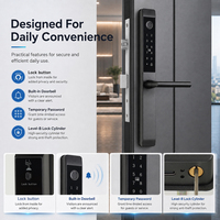 Serrure de porte intelligente mince en aluminium avec empreinte digitale, Wi-Fi Tuya, OEM/ODM, vente en gros