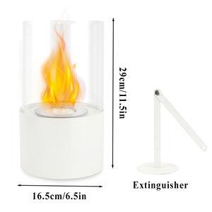 Caminetto a Etanolo in Metallo, Braciere Decorativo da Interno ed Esterno Senza Fumo con Tubo in Vetro - Product Image 5