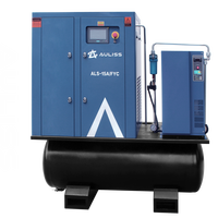 Compresseur d'air à vis rotatif monophasé lubrifié robuste de 3,7 kW à 10 kW, 220 V 50/60 Hz, avec bloc compresseur