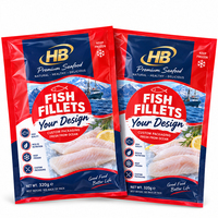 Op maat gemaakte verpakkingen voor diepvriesvisfilets, premium zeevruchten, driezijdig gesealde platte zakken, rijk aan voedingsstoffen, diepvrieszakken