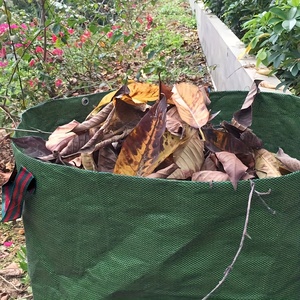 Sac de Jardin Grande Capacité pour Feuilles et Branches, Sac de Collecte de Feuilles Tombées Vert Foncé, Sac Poubelle Tissé Réutilisable pour Plantes, Fournitures - Product Image 4