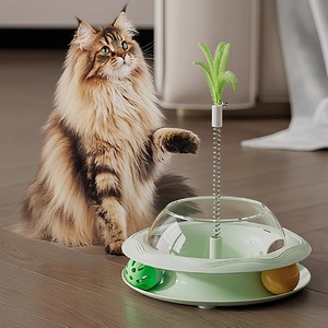 <b>Cats</b> <b>Interactive</b> <b>Toy</b> With Feeder Ball And Spring Catnip Stick For Play And Mental Stimulation - Product Image 1