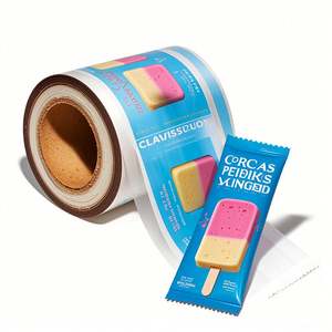 Film souple personnalisé en rouleau de BOPP papier d'aluminium imprimé de qualité alimentaire laminé pour l'emballage de sucettes de crème glacée chocolats - Product Image 1