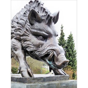 Ngoài Trời Vườn Zoo Trang Trí Kim Loại Lớn Động Vật Đồng Razorback Pig Tượng - Product Image 6